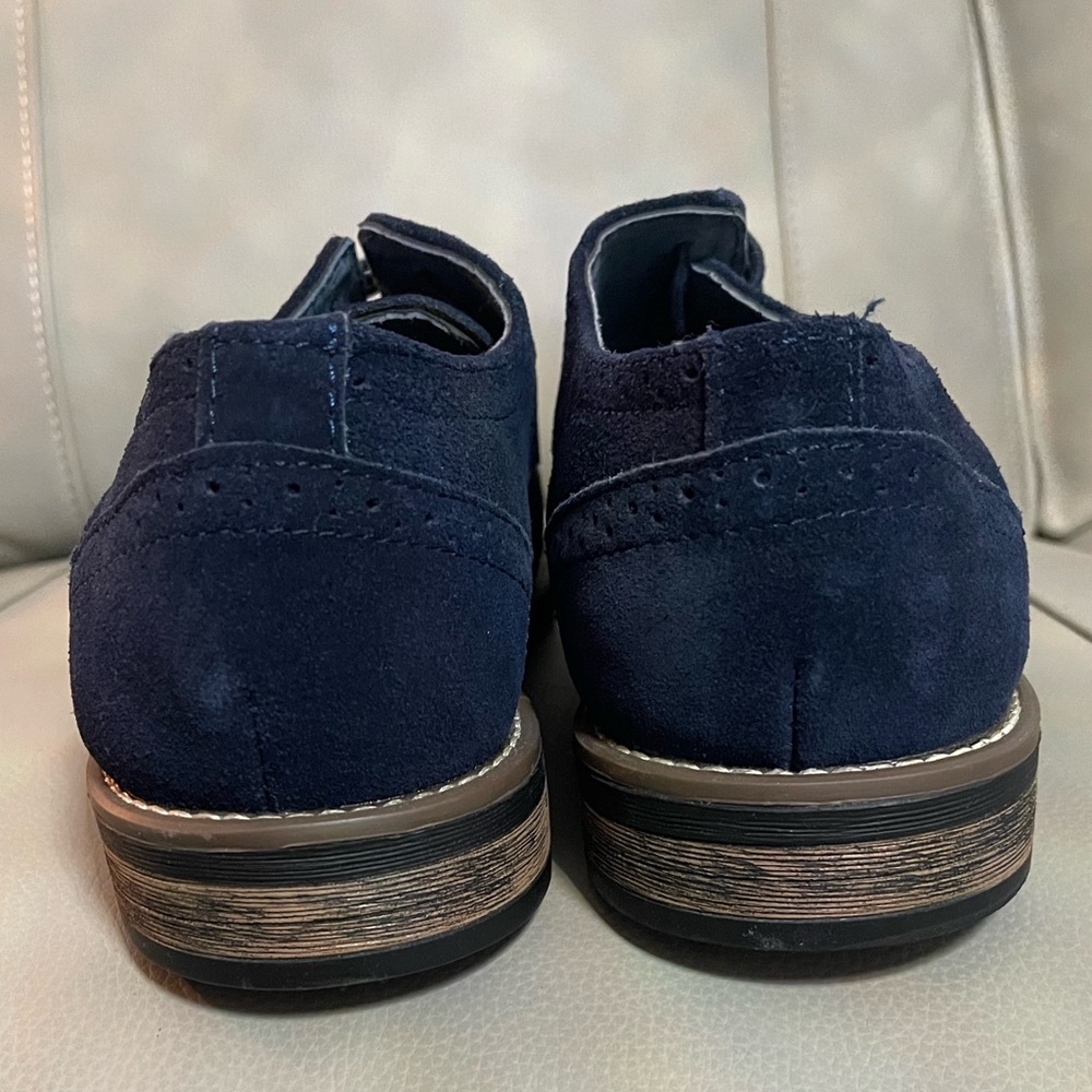 Bruno Marc Blue Suede Wingtips - Picture 2 of 7